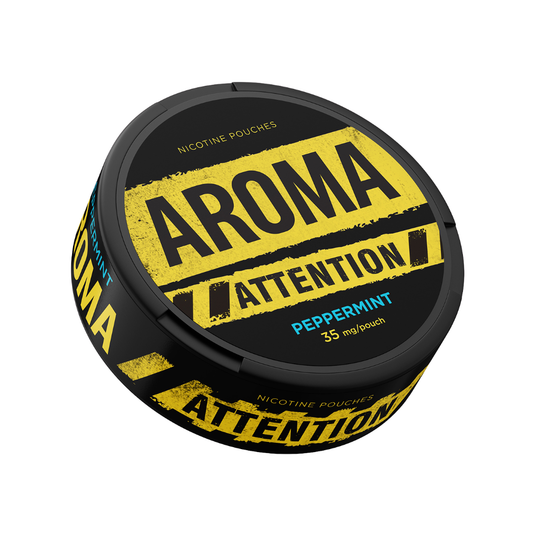 Detail close-up of a black can featuring bold text and a circular shape on a transparent background