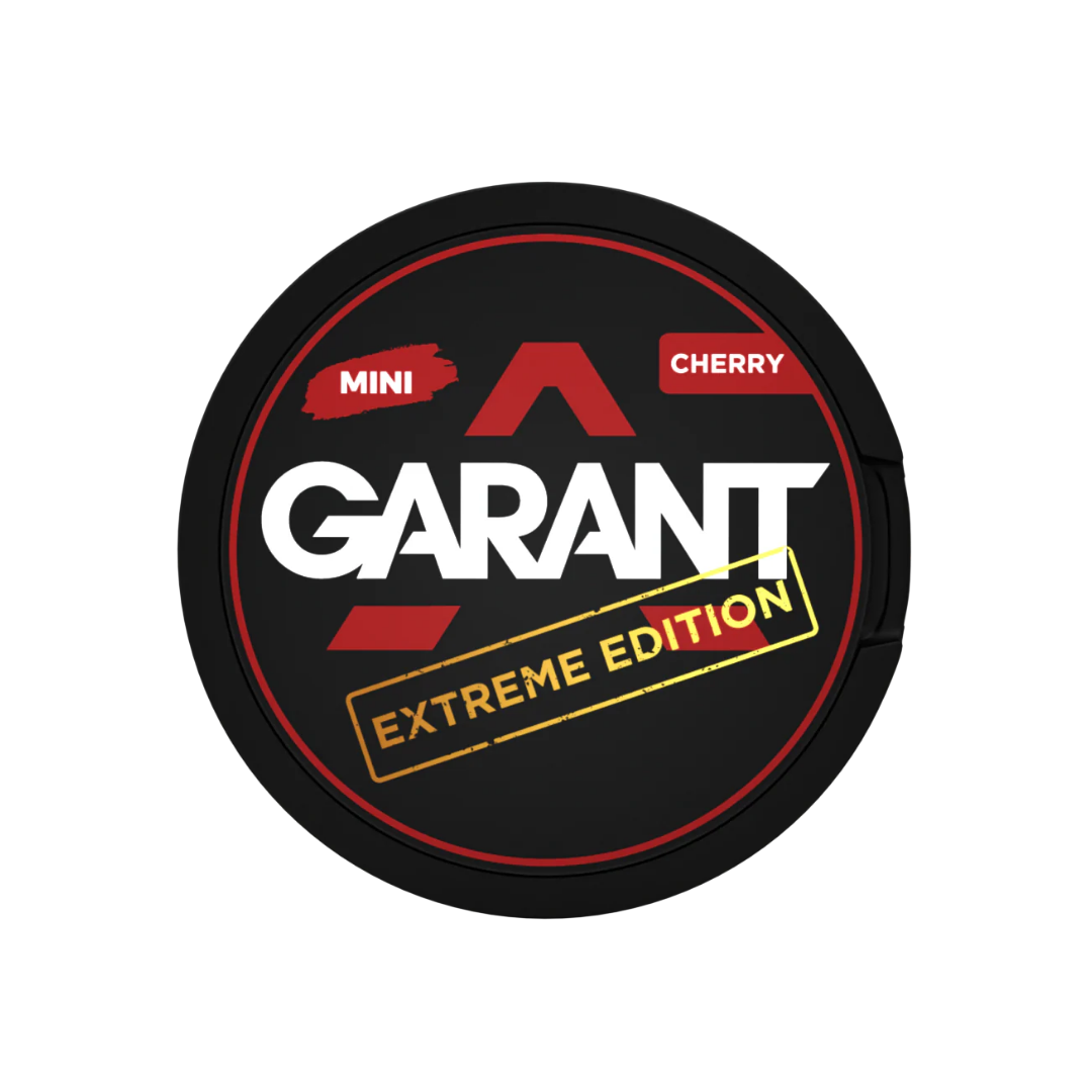 Close-up of the Garant logo in bold black, red, and white colors on a transparent background