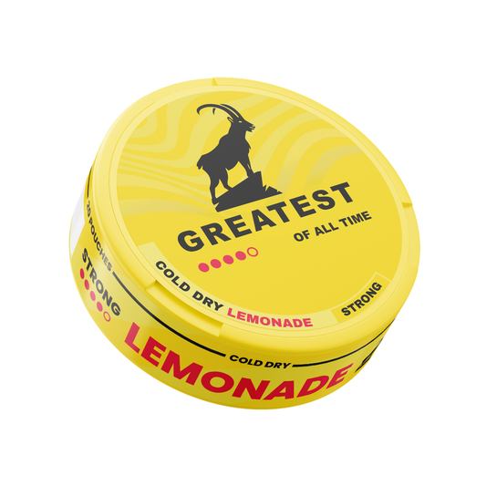 Detail close-up of the yellow tin can featuring graphic design and label text on a white background