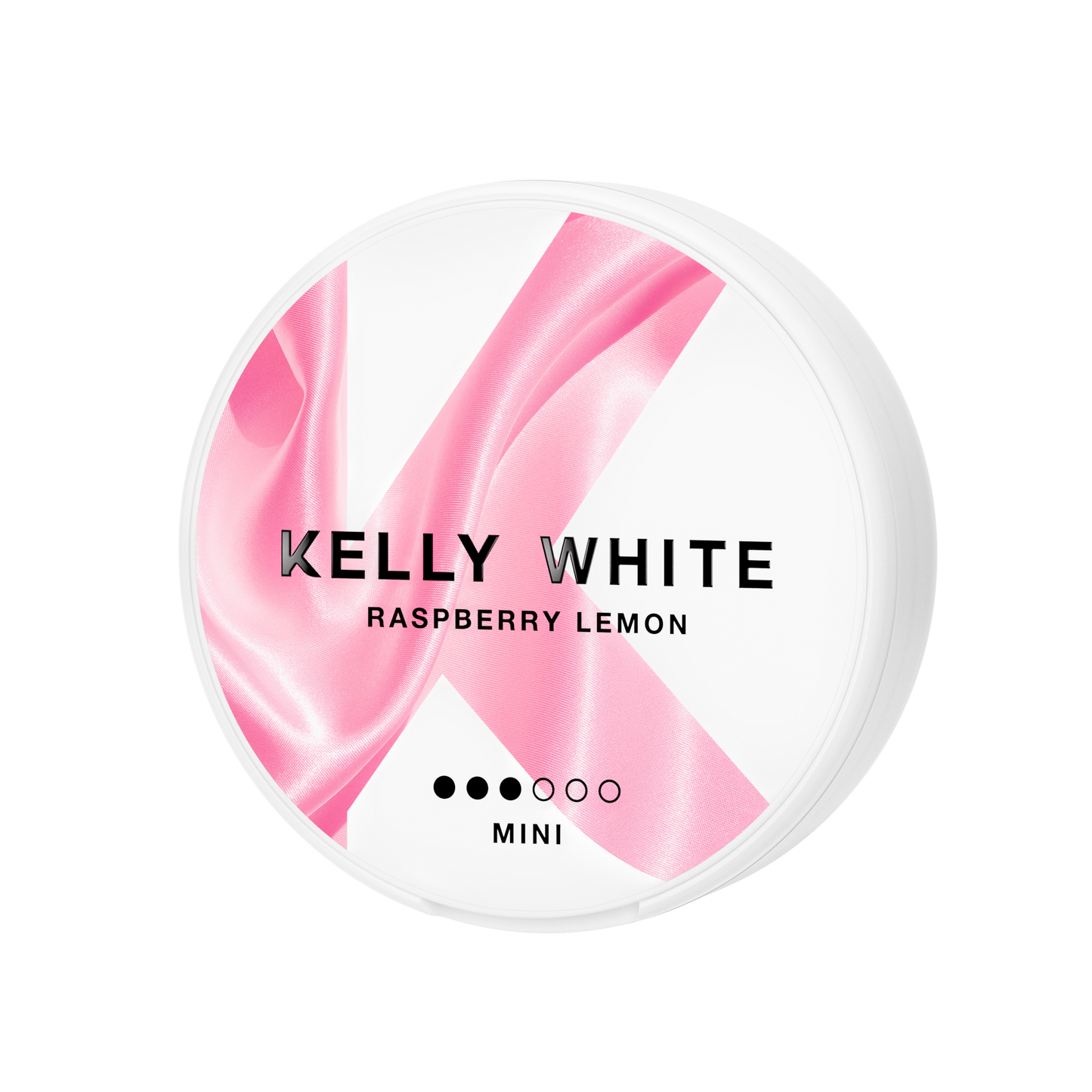 Front view of the raspberry lemon product featuring a swirl design in pink and white on a transparent background.