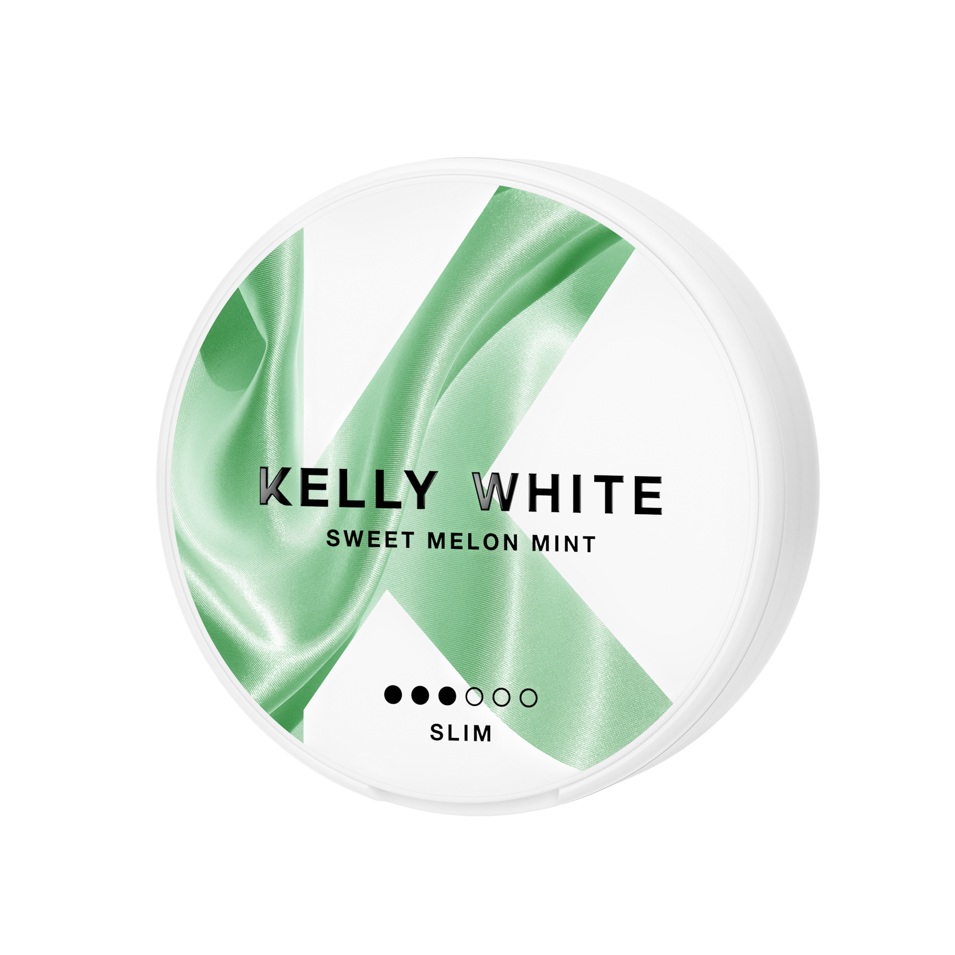 Detail view of Kelly White Sweet Melon Mint with a smooth texture and green, white colors.