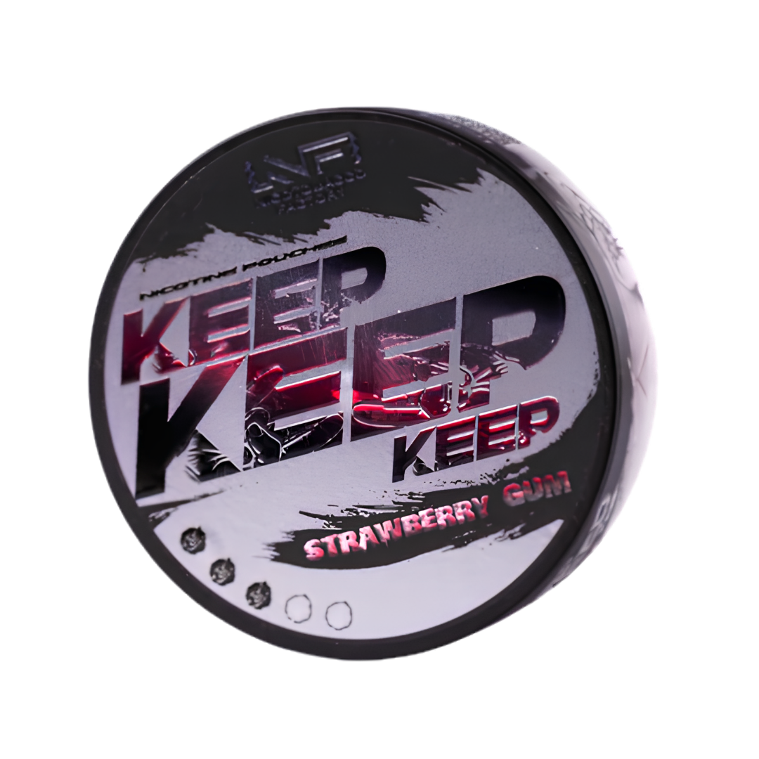 Front view of a circular black and red hair styling product with bold text and a matte finish.