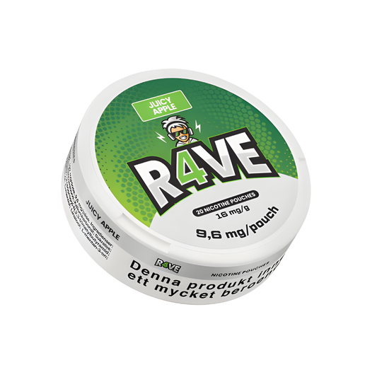 Detail close-up of the round green and white snus can featuring flavor indication and logo text