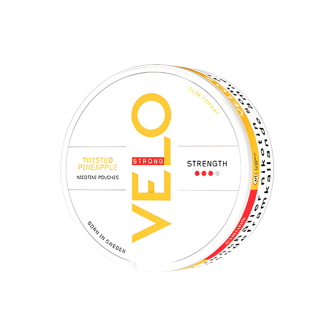 Detail close-up of the circular snus can featuring a special offer, in white, yellow, and red colors.