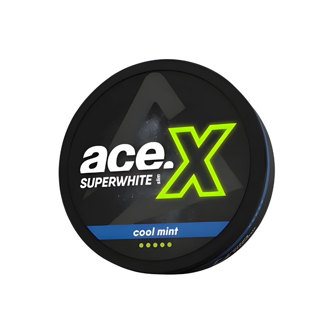 Front view of the black container with a circular shape, featuring a green and blue label design.