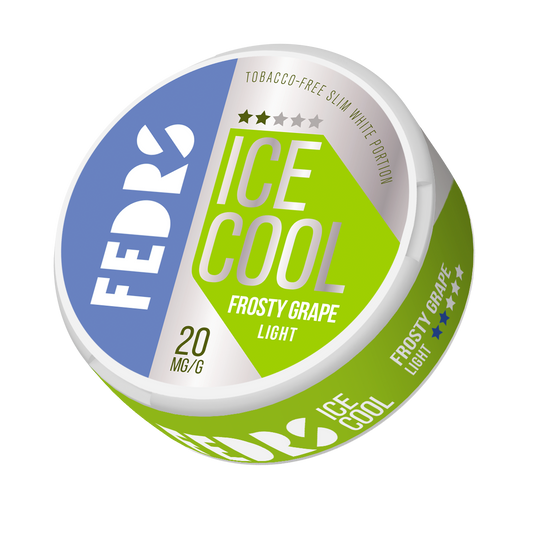 Front view of the circular can featuring a blue and green label design with the Fedrs logo on a transparent background.