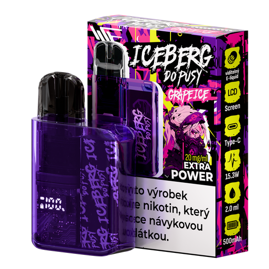 Packaging shot of the Iceberg Do Pusy Kit featuring a purple bottle with unique design and graphic label.