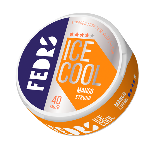 Front view of a circular can featuring orange, white, and purple branding with logo and text.